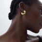 Round Big C Shape Tube 999 Sterling Silver Exaggerated Earrings