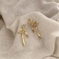 Bridesmaid Cute Hollow Bow-Knot 925 Sterling Silver Stud Earrings