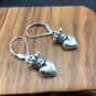 Vintage Crown Heart 925 Sterling Silver Leverback Dangling Earring (Single)