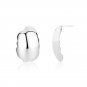 Modern Irregular Smooth Surface Geometry 925 Sterling Silver Dangling Earrings
