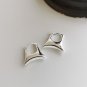 Fashion Irregular Square Bag 925 Sterling Silver Hoop Earrings