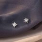 Cute Mini Windmill Stars CZ V 925 Sterling Silver Stud Earrings