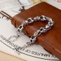 Modern Men Halloween CZ Skulls Vintage 925 Sterling Silver Bracelet