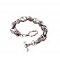 Modern Men Halloween CZ Skulls Vintage 925 Sterling Silver Bracelet