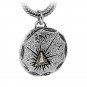 Vintage Men Triangle Red Eye 925 Sterling Silver Cobweb DIY Pendant
