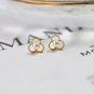 Shell Pearls Hollow Flower 925 Sterling Silver Stud Earrings