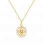 Hollow Eye Cubic Zirconia Shell Pearl 925 Sterling Silver Necklace