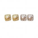 Party Shell Pearl Hollow Flower 925 Sterling Silver Stud Earrings