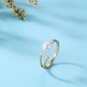 Classic Shell Pearl Triangle 925 Sterling Silver Adjustable Ring