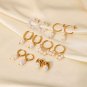 Huggie Hoop Charm Pendant Drop Earrings Baroque Freshwater Pearl Earrings