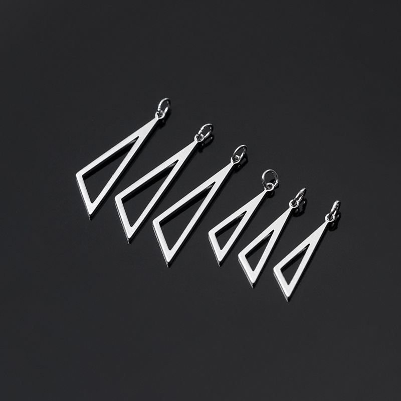 Geometry Hollow Triangle 925 Sterling Silver DIY Charm