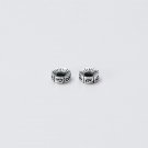 Fashion 8mm Om Mani Padme Hum 925 Sterling Silver DIY Bead Caps