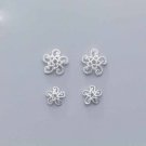 Sweet Hollow Flower DIY 925 Sterling Silver Cap