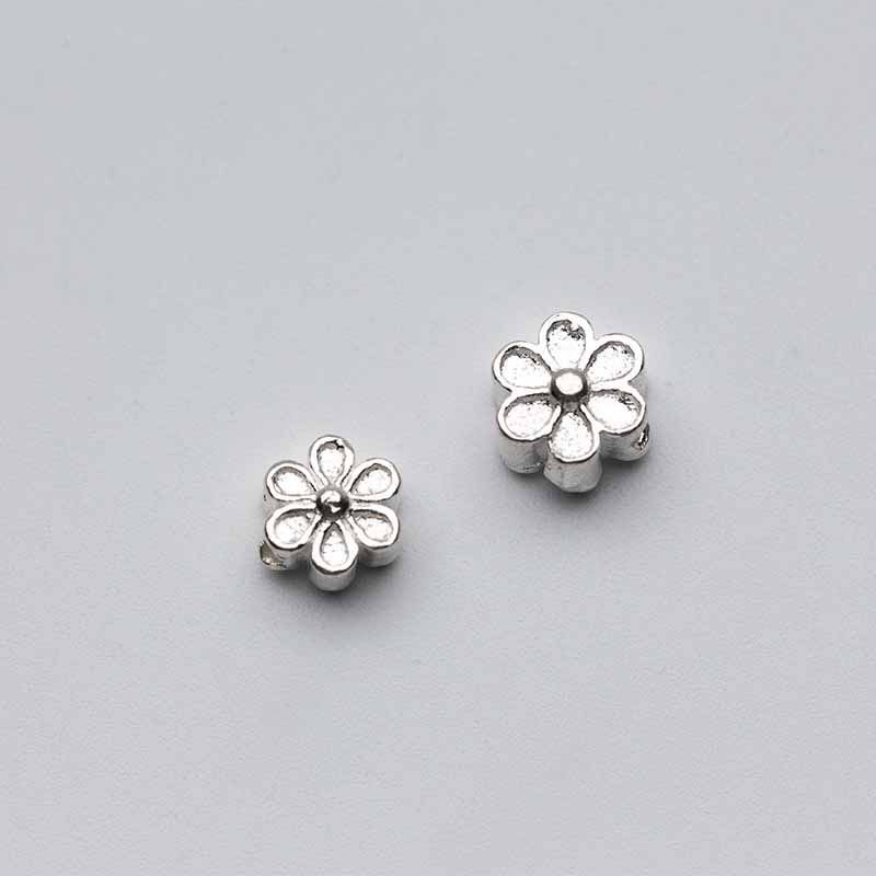 Cute Mini Flower DIY 925 Sterling Silver Spacer