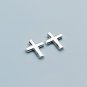 Simple Cross 925 Sterling Silver DIY Bead Caps