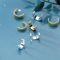 Simple Semicircle 925 Sterling Silver DIY Bead Caps
