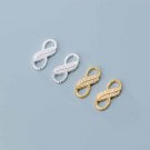 Fashion CZ 8 Feather 925 Sterling Silver DIY Bead Caps