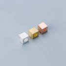 Simple Geometry Cube 925 Sterling Silver DIY Bead Caps