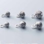 Vintage Round Printing Bell 925 Sterling Silver DIY Charms