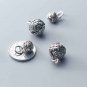 Vintage Round Printing Bell 925 Sterling Silver DIY Charms