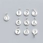Simple Number Round Tag S925 Sterling Silver DIY Charm