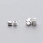 Simple Round Short Tube Solid 925 Sterling Silver DIY Keeper
