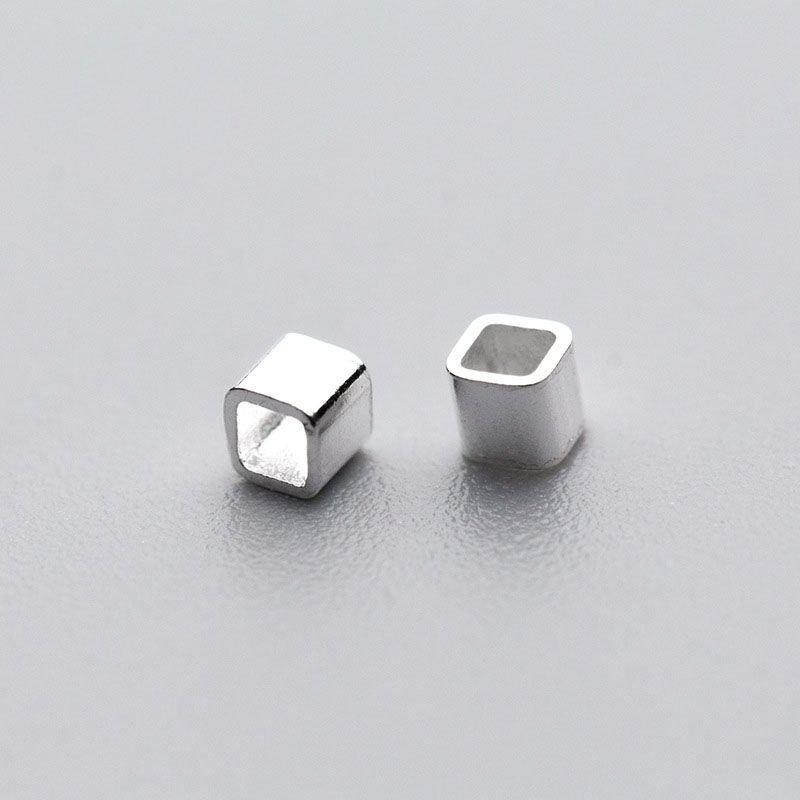 Simple Block Solid 925 Sterling Silver DIY Keeper