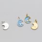 Simple Epoxy Star Crescent Moon 925 Sterling Silver DIY Charm