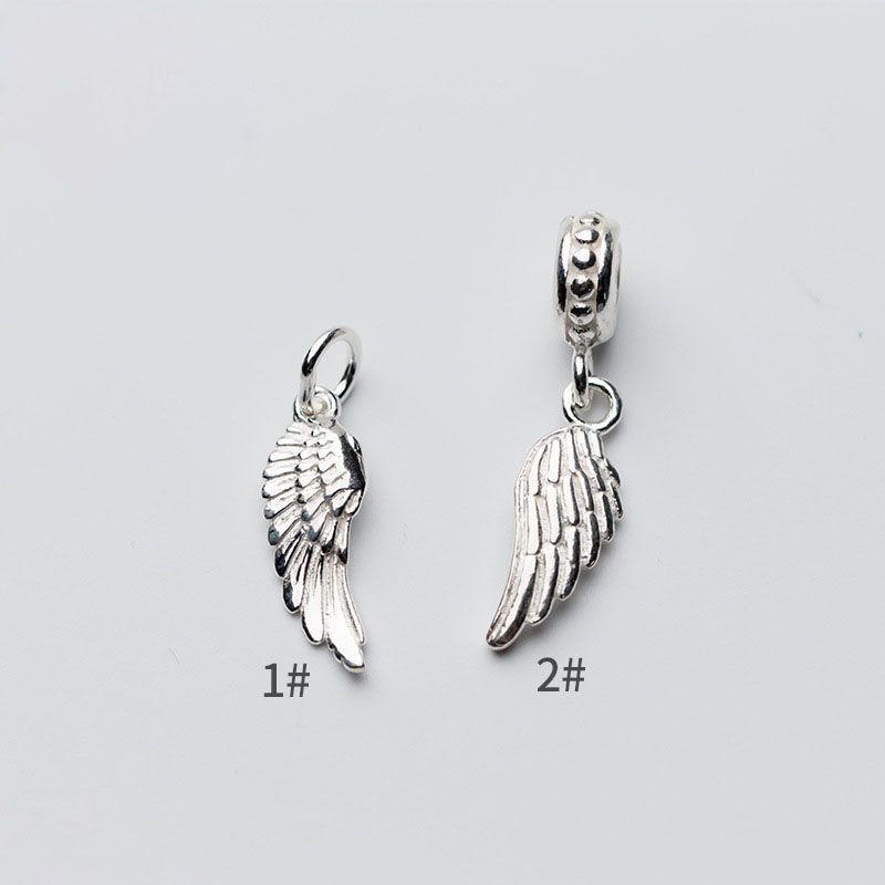 Simple Angle's Wing 925 Sterling Silver DIY Charm