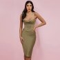 Strappy Sleeveless Striped Midi Bodycon Dress