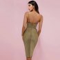 Strappy Sleeveless Striped Midi Bodycon Dress
