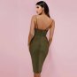 Strappy Sleeveless Striped Midi Bodycon Dress