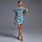 Off Shoulder Pleated Mini Bodycon Dress