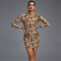 High Neck Long Sleeve Distinctive Mini Dress