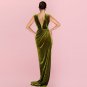 V Neck Sleeveless Slit Maxi Bodycon Dress H01194