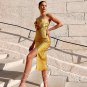 Strapless Sleeveless Frill Midi Bodycon Dress