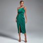 One Shoulder Sleeveless Midi Chain Bodycon Dress