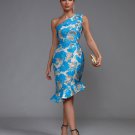Slanted Shoulde Fishtail Midi Dress