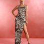 Leopard Print Side Slit Maxi Dress