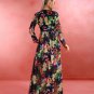 V Neck Floral Print Maxi Dress