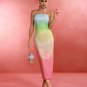 Rainbow Gradient Sequin Long Dress