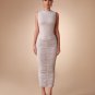 Round-neck Ruched Bodycon Dress