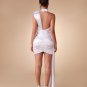 One Shoulder Satin Draped Mini Dress
