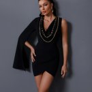 One Sleeve Gold Chains Mini Dress
