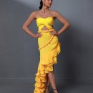 Yellow Strapless Cutout Jina Gown