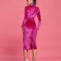 Velvet High Neck Midi Bodycon Dress
