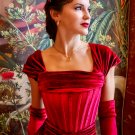 Burgundy Draped Off Shoulder Corset Dress