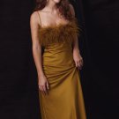 Strappy Sleeveless Feather Maxi Bodycon Dress
