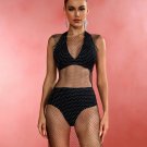 Rhinestone Fishnet See Through Glitter Dress