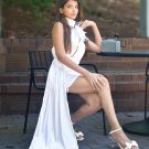 One Shoulder Satin Draped Mini Dress